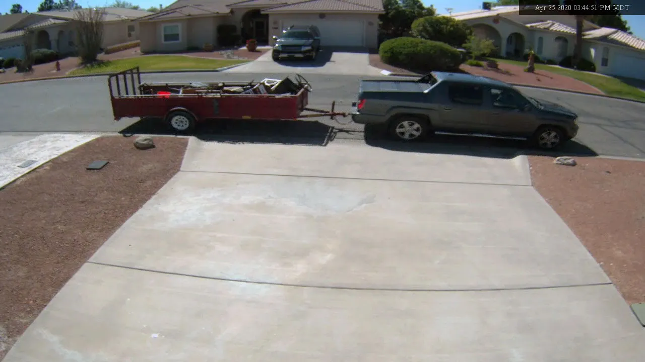 On April 25, 2020, Richard Pierce parked Judi Pierce’s truck and trailer across the entrance to Homeowner X’s driveway, completely blocking access, before leaving to visit the Pierce family, continuing a documented pattern of driveway obstruction.